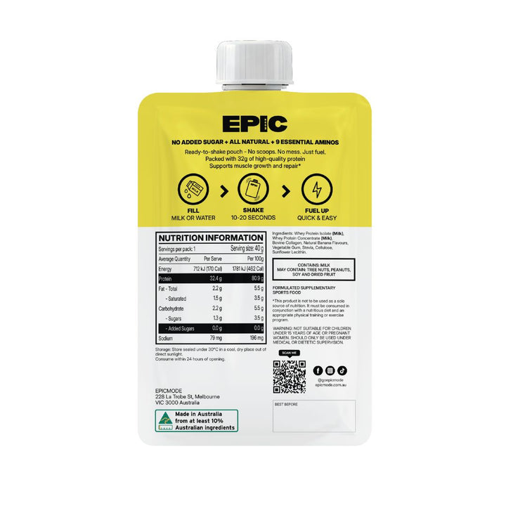 EPICMODE Protein Shake Pouch (Banana Smoothie)