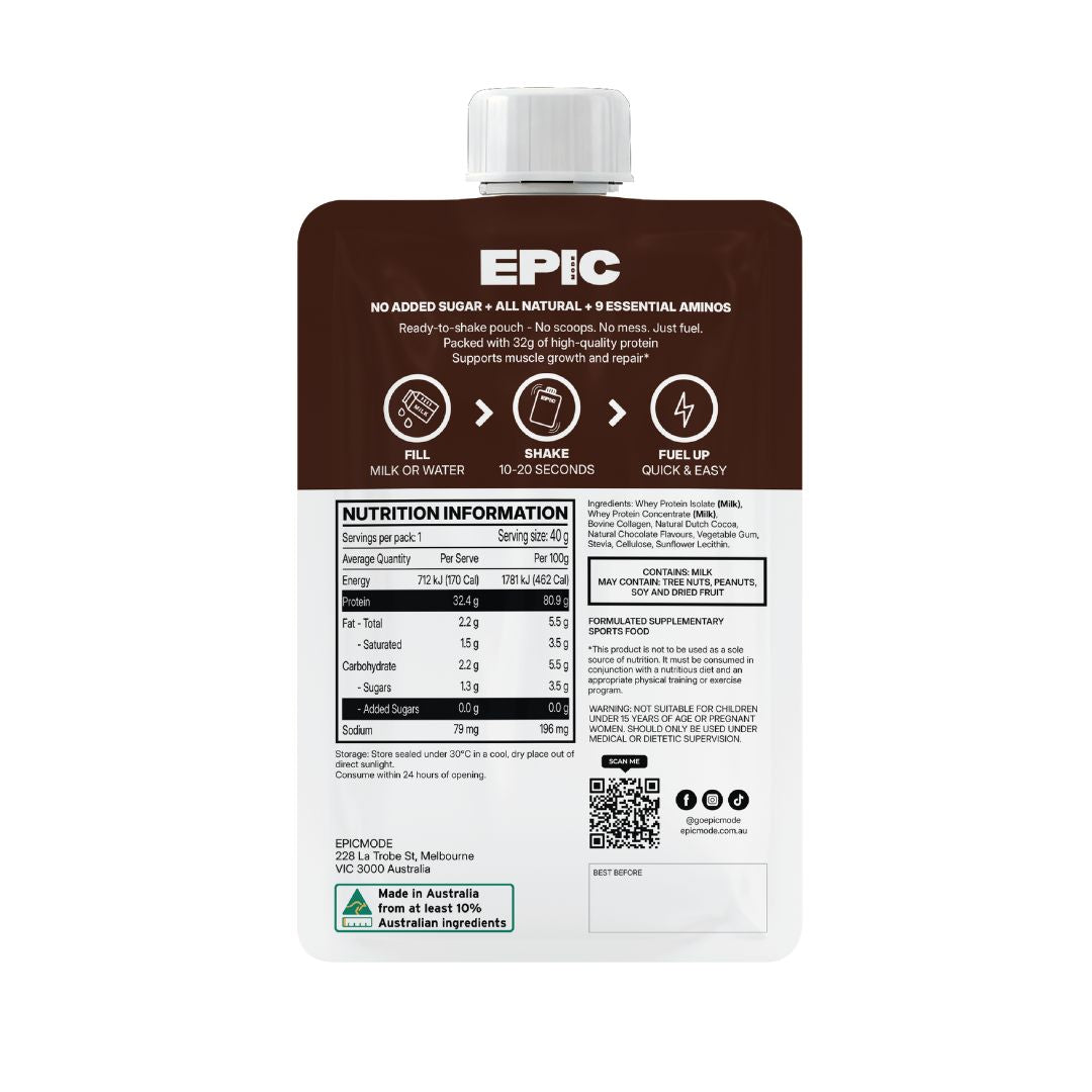 EPICMODE Protein Shake Pouch (Dutch Chocolate)