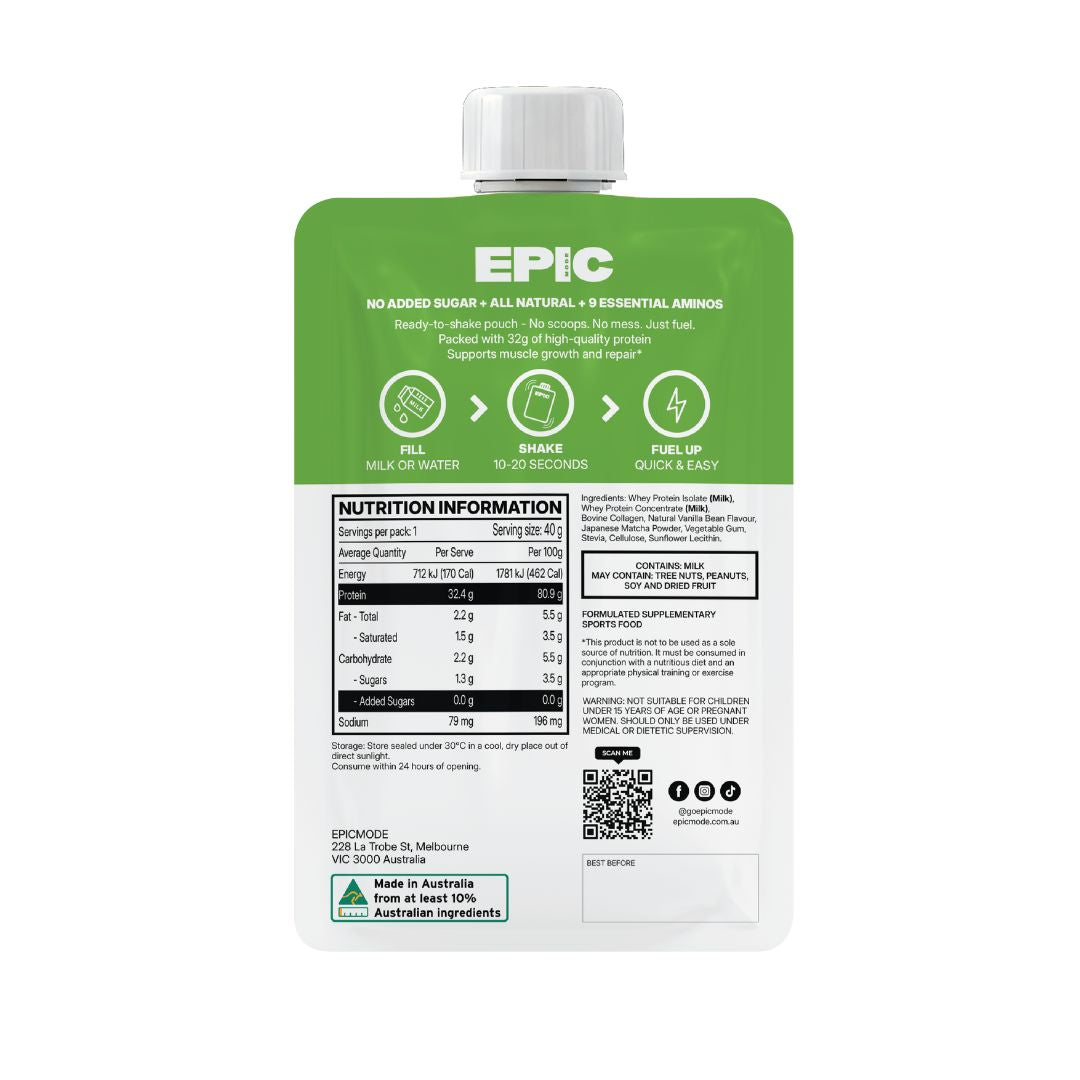 EPICMODE Protein Shake Pouch (Matcha Latte)
