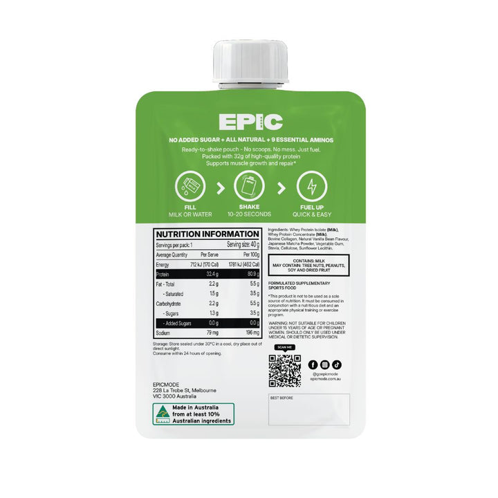 EPICMODE Protein Shake Pouch (Matcha Latte)
