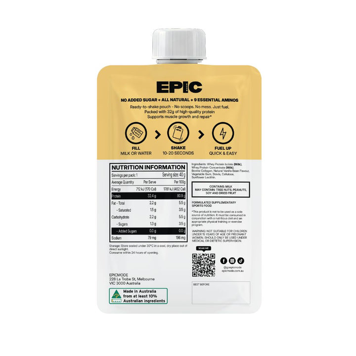 EPICMODE Protein Shake Pouch (Pure Vanilla)